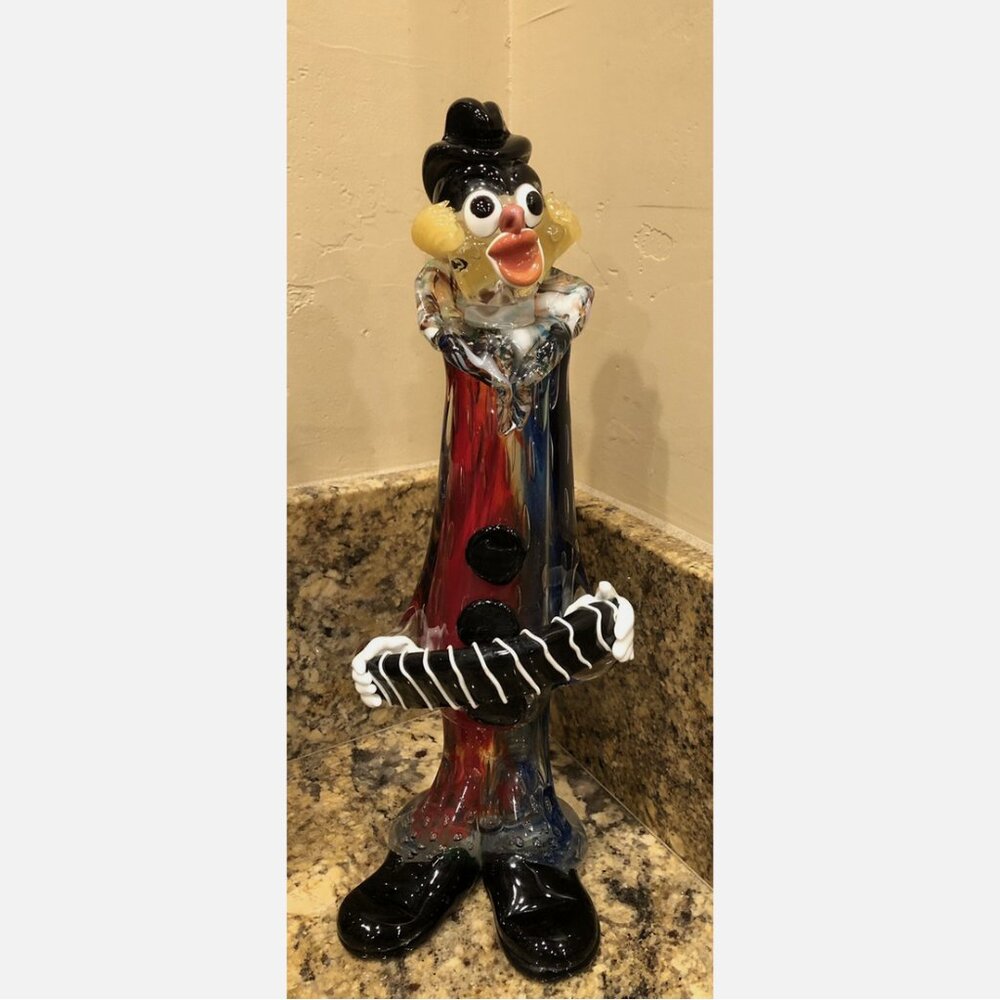 Vintage Murano Hand Blown Art Glass Clown Italy